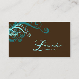 Beauté Carte de visite Moderne Swirl Nail Salon Bl