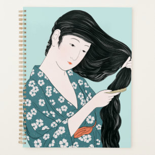 Beauté Combing her Hair 1920 par Hashiguchi Goyo
