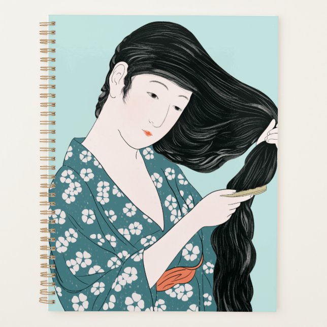 Beauté Combing her Hair 1920 par Hashiguchi Goyo (Devant)