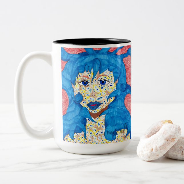 Beauté dans la tasse bleue (Avec donut)