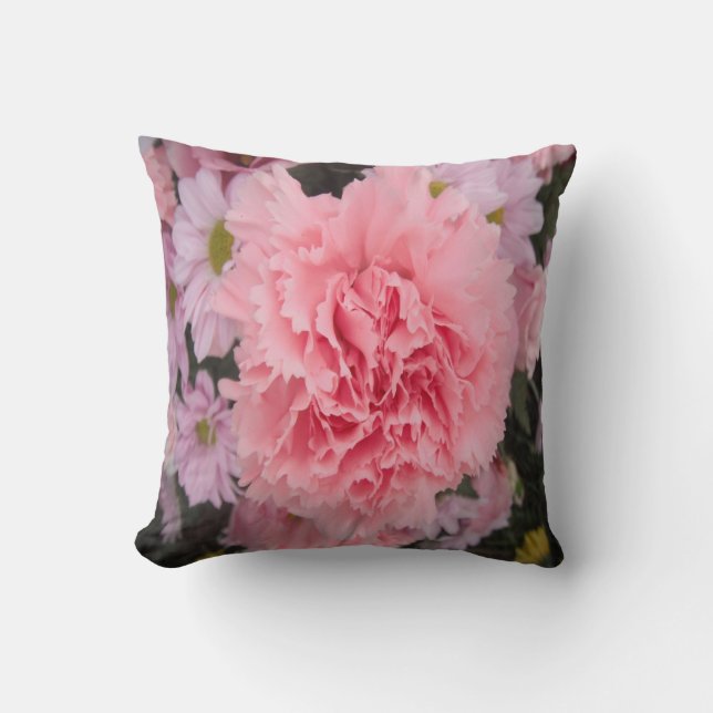 Beauté de l'oeillet rose coussin (Recto)