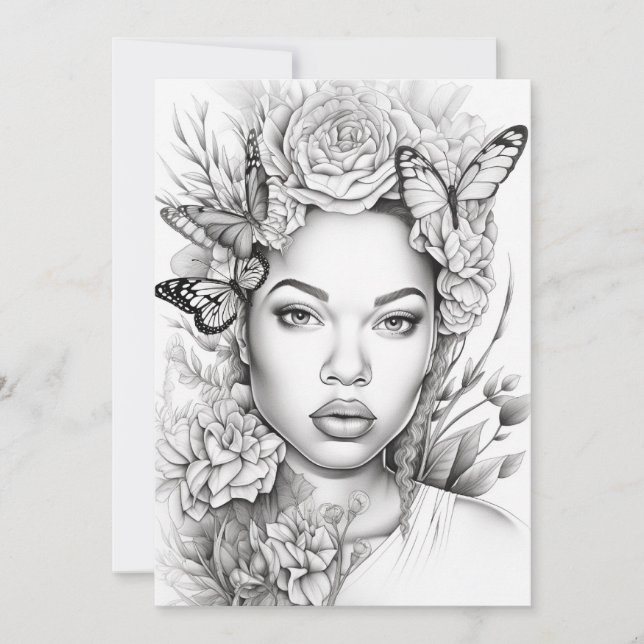 Beauté des papillons Afro | Couleur de votre propr (Devant)