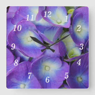 Beauté d'une horloge murale Hydrangea bleu