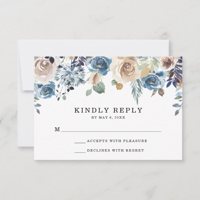 Beauté en Fleurs | Carte de réponse de mariage (Devant)