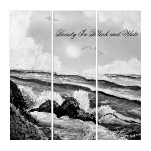 Paysage Marin Noir Blanc Art D co murale Zazzle FR