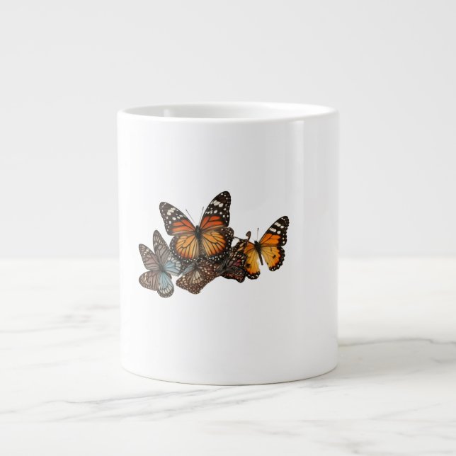 Beauté éphémère : Tasses à thé papillon" (Devant)