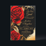 Beauté et la Bête Rouge Rose Sweet 16 Invitations<br><div class="desc">Invitation vos invités avec cette invitation inspirée de la Beauté et de la Bête.</div>