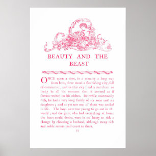 Beauté et la fée de la bête livre Poster rose