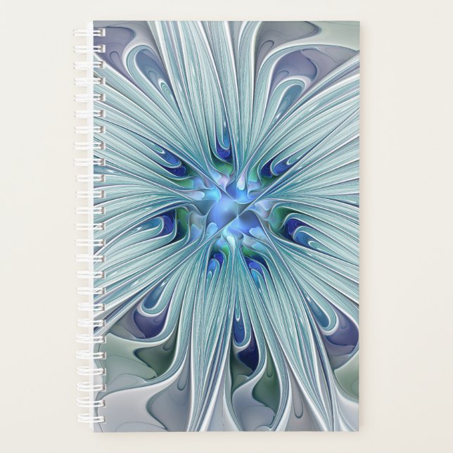 Beauté florale Abstrait Moderne Fleur Bleue Pastel (Devant)