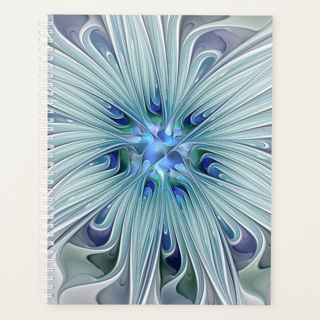 Beauté florale Abstrait Moderne Fleur Pastel Bleu (Devant)