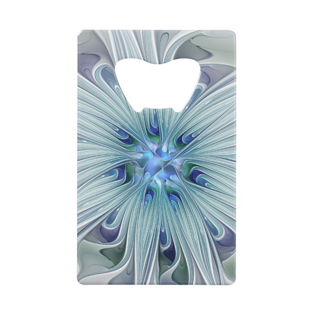 Beauté florale Abstraite moderne Blue Pastel Flowe (Devant)