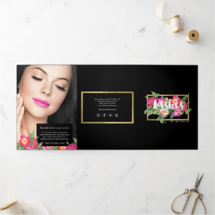 Beauté Florales Lash Extensions Brochure noire
