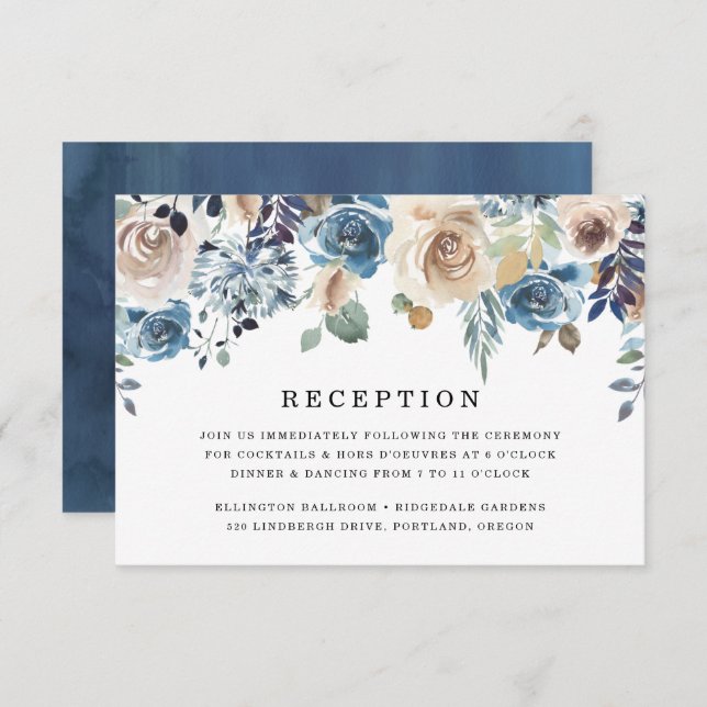 Beauté florissante | Carte de réception de mariage (Devant / Derrière)