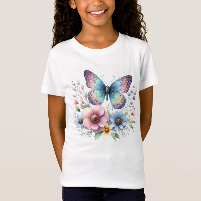 Beauté florissante : T-shirt Fleurs et papillons (Devant)