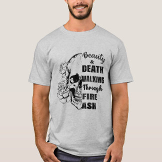 👉 "Beauté & Mort - Rose Crâne T-Shirt Grunge"