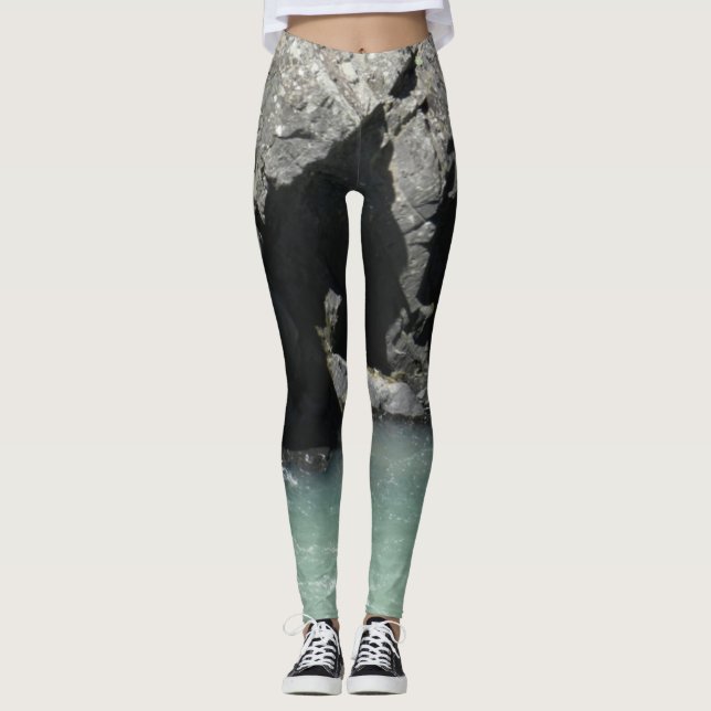 Beauté naturelle Pale Green River Granite Leggings (Devant)
