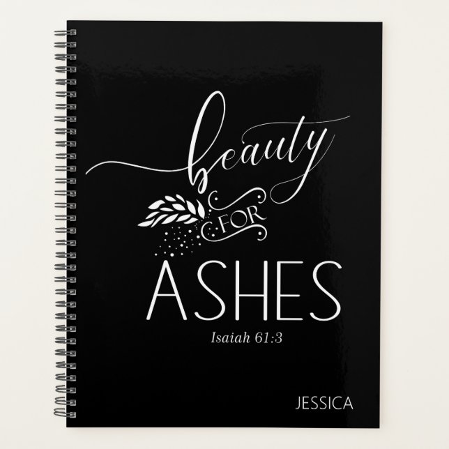 Beauté pour Ashes Christian Bible Verse Planner (Devant)