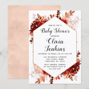 Beauté rustique Floral Baby Girl Douche Invitation