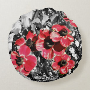 Beauté sélective - Fleurs d'anémones Coussin rond
