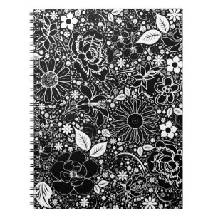 Beautés botaniques Noir et blanc CARNET SPIRAL
