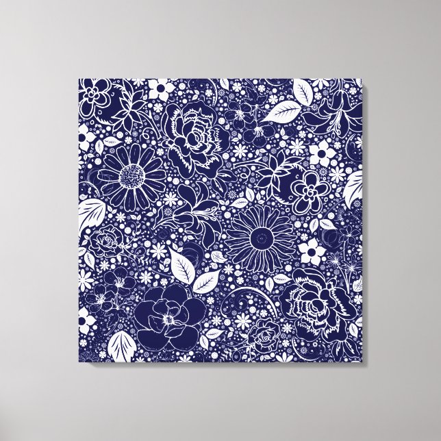 Beautés botaniques Toile enveloppée BLEU (Recto)