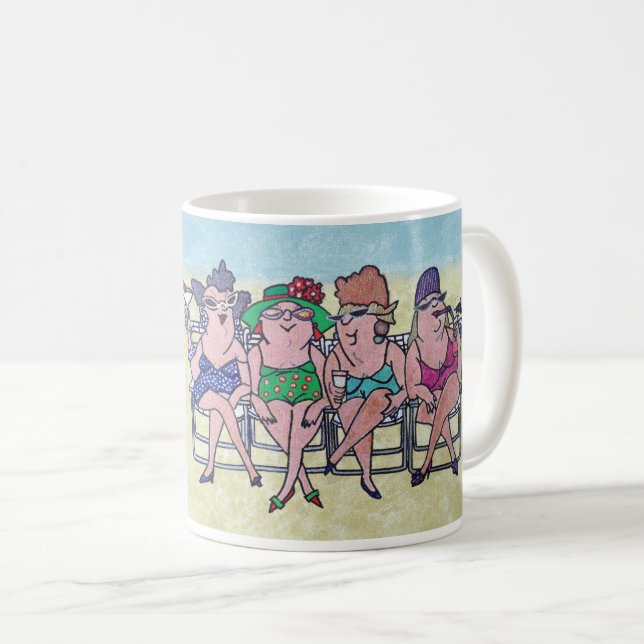 Beautés de plage au Moyen-âge Café Mugs (Devant droit)