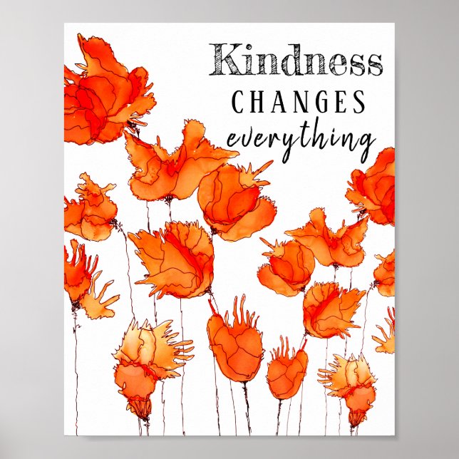 Beautiful and Colorful Poppies Poster 8X10" (Devant)