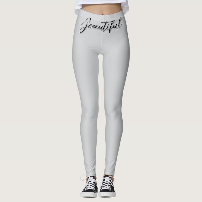 "Beautiful" Art Design Leggings (Devant)