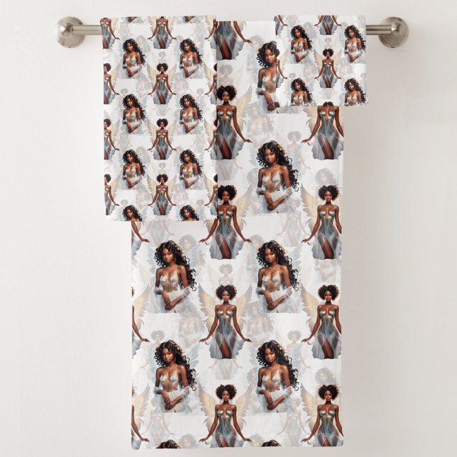 Beautiful Black Girl Angels Pattern Design  (Créateur téléchargé)