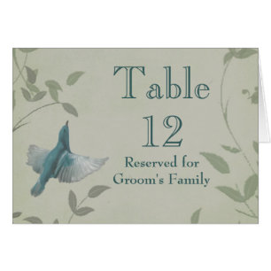 Beautiful Blue Bird Mariage Numéro de table