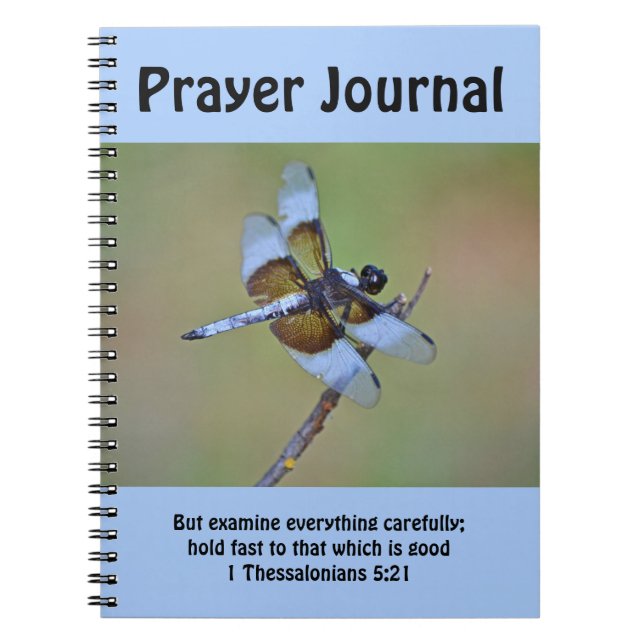 Beautiful Blue Dragonfly Prayer Journal Notebook (Devant)