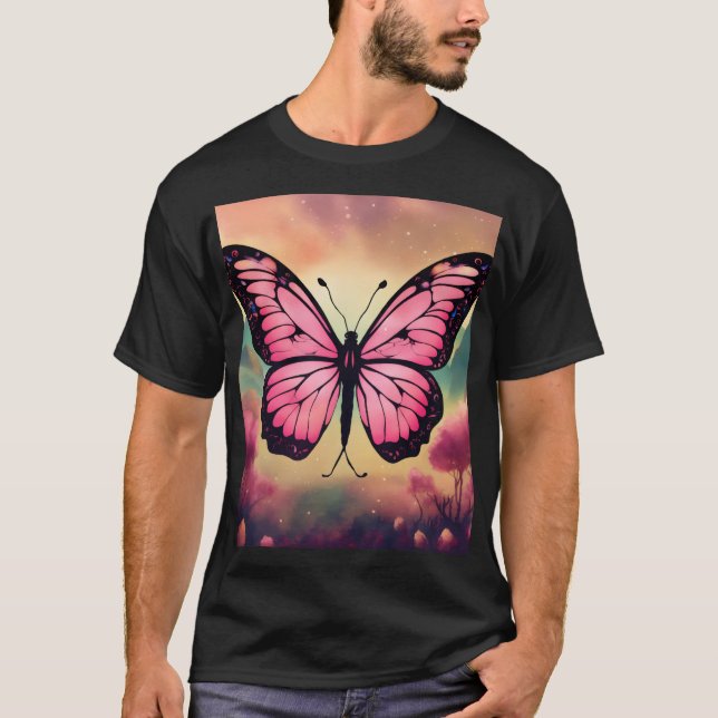 Beautiful Butterfly Graphic T-Shirt – Stylish Natu (Devant)