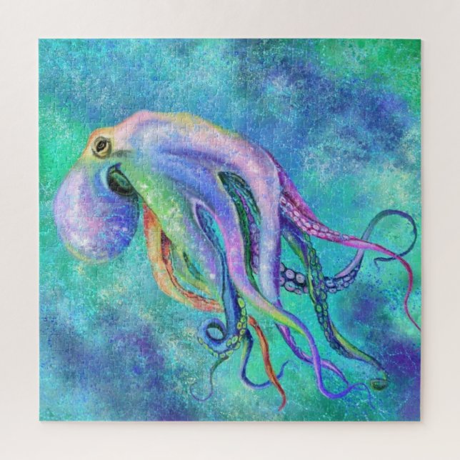 Beautiful Color Octopus Puzzle Painting (Vertical)