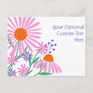Beautiful Daisies carte postale texte personnalisé
