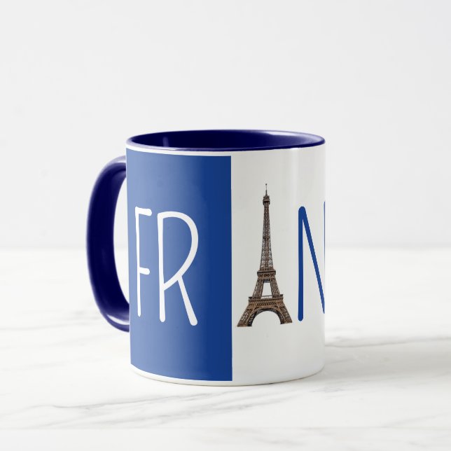 Beautiful France Flag Mug version Eiffel Tower (Devant gauche)