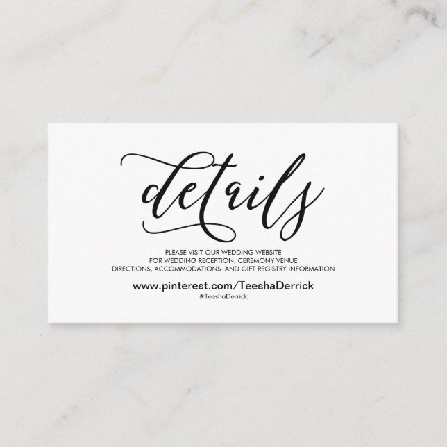 Beautiful Mariage Website Details Carte de boîtier (Devant)