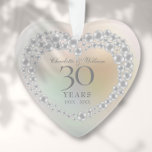 Beautiful Pearl 30th Anniversary<br><div class="desc">Doté d'un beau coeur de perles et de perles,  cet élégant gardien du 30e anniversaire de mariage peut être personnalisé avec vos informations spéciales d'anniversaire de perles sur un arrière - plan perle. Conçu par Thisisnotme©</div>