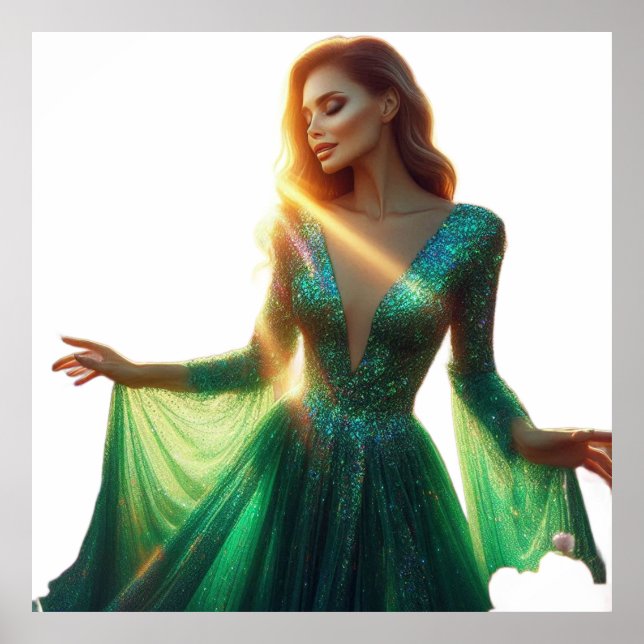 Beautiful Woman on a 40x40 Wall Poster (Devant)