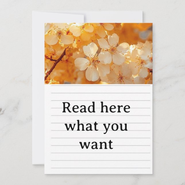 Beautiful Yellow Flower Wedding Invitation - Elega (Devant)