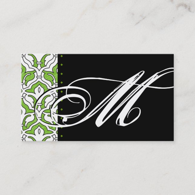 Beauty Carte de visite Retro Damask Green (Devant)