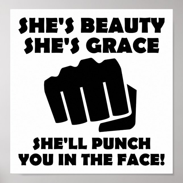 Beauty Grace Punch Funny Poster (Devant)