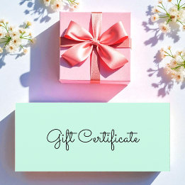 Beauty Mint Green Business Cadeau Certificat