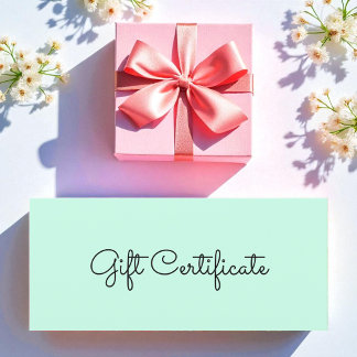 Beauty Mint Green Business Cadeau Certificat