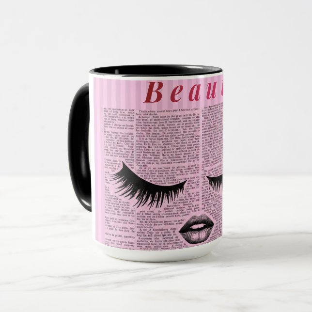 Beauty Pink Feminine Combo Mug – Fashion Aesthetic (Devant gauche)