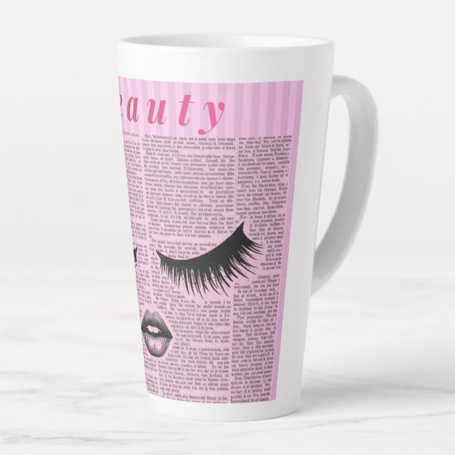 Beauty Pink Feminine Latte Mug – Fashion Aesthetic (Angle droit)