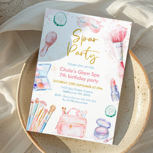 Beauty Rose Gold Spa Party Anniversaire Invitation