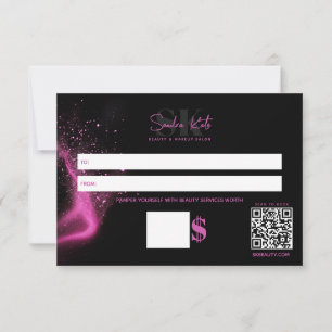 Beauty Salon Black Neon Rose Remplissage Montant C