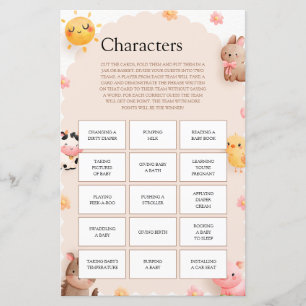 Beaux animaux de ferme Baby shower personnages de