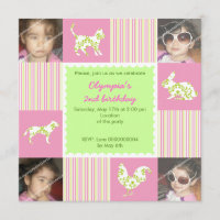 Beaux animaux de ferme et rayures invitation anniv