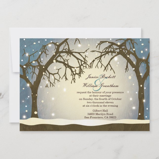 Beaux Arches d'hiver Arché Mariage Invitations (Devant)
